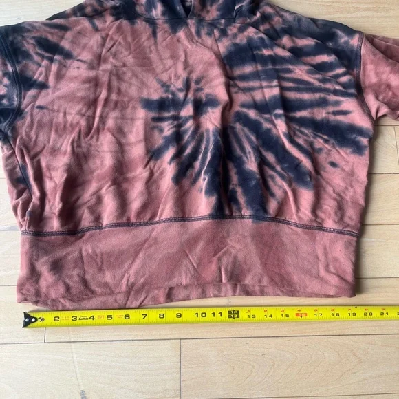OFFLINE OTT Fleece Tie Dye Cropped Hoodie in Jupiter Brown - Picture 9 of 11